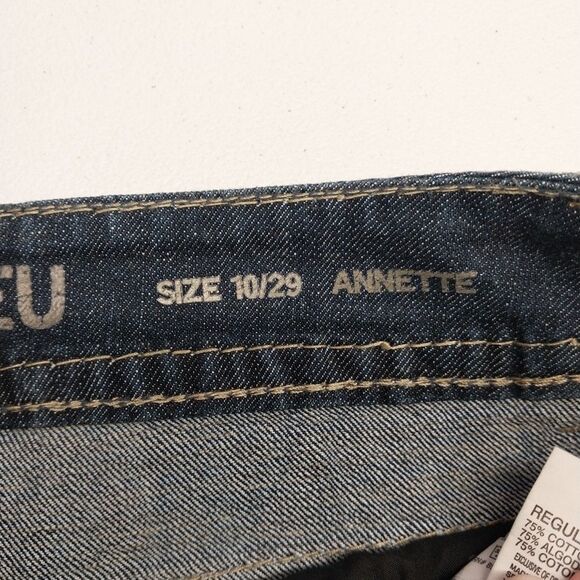 Code Bleu Capri Cropped Jeans 10 Embroidered Embellished Y2K Boho Glam Western - Picture 9 of 16